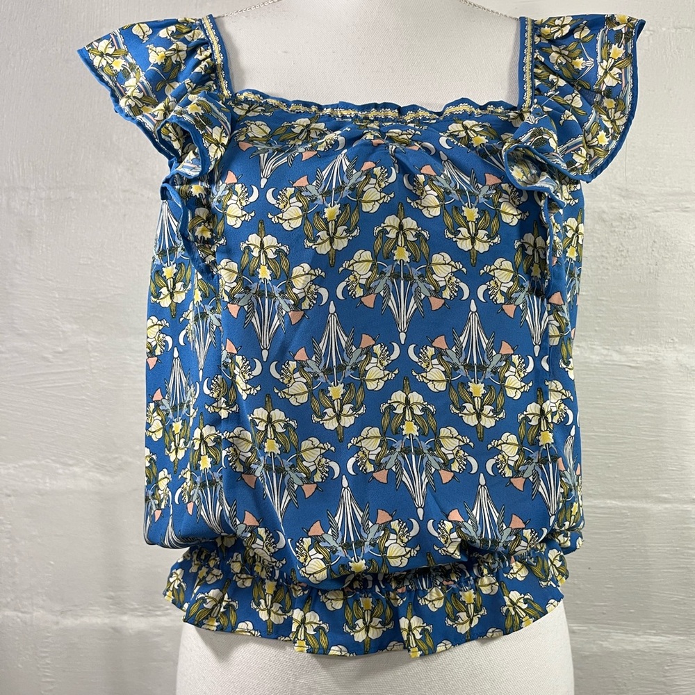 MAX STUDIO FLORAL RUFFLE TOP NEW WITH TAG - Picture 5 of 12